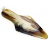 Real Horn Comb - Leaf Style - 15.5 x 4 cm (5.90 x 1.57 Inch)