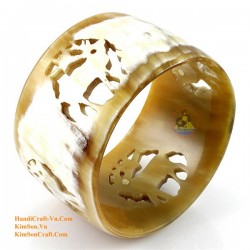 Natural circle horn necklace - Model 0009