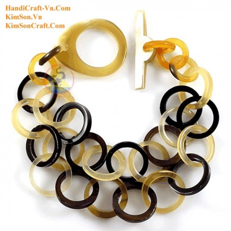 Natural circle horn necklace - Model 0009