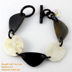 Natural horn and bone bracelet - Model 0146