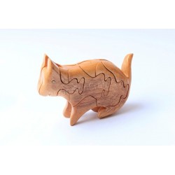 Кошка головоломки деревянные игрушки - ручной - зеленый Материал & Натуральный цвет древесины