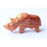 Rhinoceros Puzzle Wooden Toys - Handmade - Green Material & Natural Wood Color