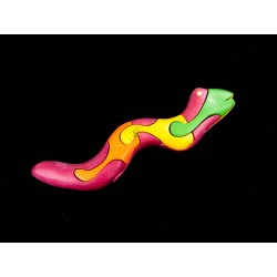 Snake puzzle wooden toys - Handmade - Green material & Colorful Safety