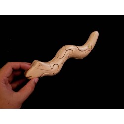 Snake puzzle wooden toys - Handmade - Green material & Natural Wood Color