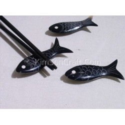 2cm x 5cm x 1cm - Chopsticks holder - Handmade from cattle white horn - Trapeziumshape shape