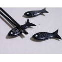 Stäbchen Halter "Fisch" schwarz "Wasserbüffel Horn"
