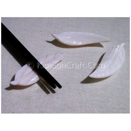 Chopsticks holder leaf white mother-of-pearl
