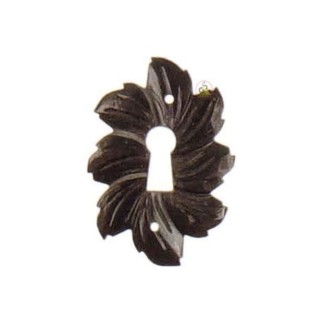 Rosette aus schwarzem Horn
