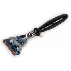 Black Buffalo Horn Handle - Safety Razor Mach 3 Blade