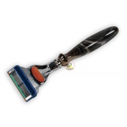 Marble Cattle Horn Handle - Safety Razor Fusion - 5 Blade