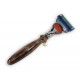 Black Buffalo Horn Handle - Inlay Green Abalone - Safety Razor Fusion - 5 Blade