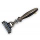 Black Buffalo Horn Handle - Inlay Green Abalone - Safety Razor Fusion - 5 Blade