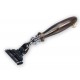 Black Buffalo Horn Handle - Inlay Green Abalone - Safety Razor Fusion - 5 Blade