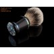 Abalone Lines on Round Genuine Black Cow Horn Shaving Brush (21, 24, 28 mm badger hair)