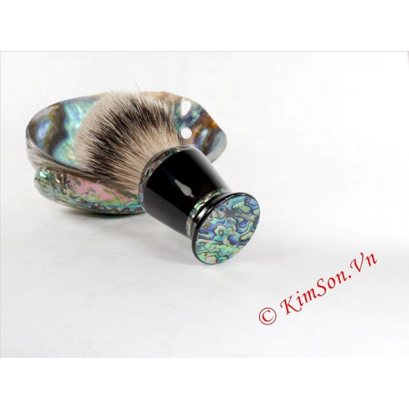 ラウンド純正黒牛ホーン シェービング ブラシ 21 24 28 ミリメートル アナグマ髪 であわ