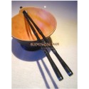 Chopsticks handmade from ebony + bamboo section style