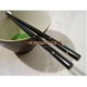 Chopsticks handmade from ebony and mother of pearl copper color point