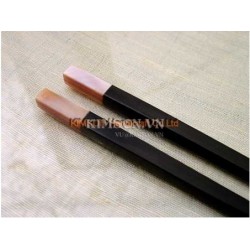 Chopsticks handmade from ebony and pink mother of pearl