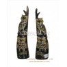 1 Pair owl made of water buffalo horn & Engraving by hand 