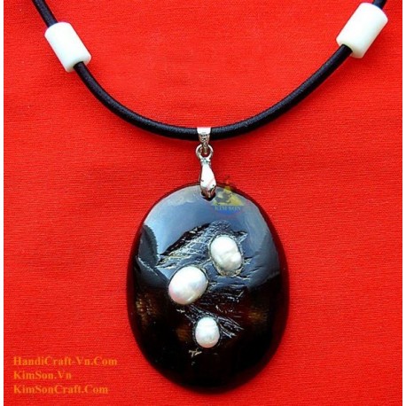 Exquisite Handmade Organic Horn & Pearl Pendant Necklace