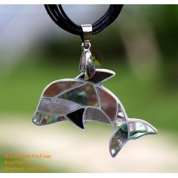 ДЕЛЬФИН Handmade природных Abalone Shell & ожерелье