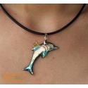 DOLPHIN Handmade Natural Abalone Pendant Necklace