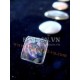 Ring square, silver, petrol mother ofpearl 170.7