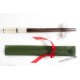 Chopstick combo 2: Ebony Wood + Green Abalone + Red Cloth