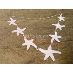 Necklace "flower" white mother of pearl with a silver