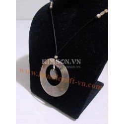 Pendant inner smaller circle, brown mother-of-pear