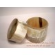 Round box made of white marble buffalo horn (Large Size)