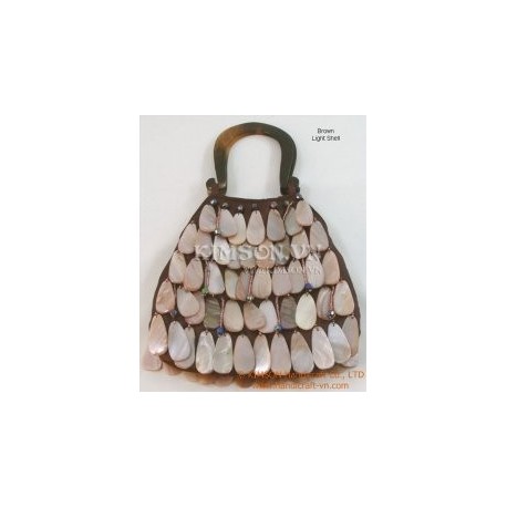 Silk & Hanging Shell Purse with Horn Handle