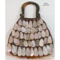 Silk & Hanging Shell Purse with Horn Handle