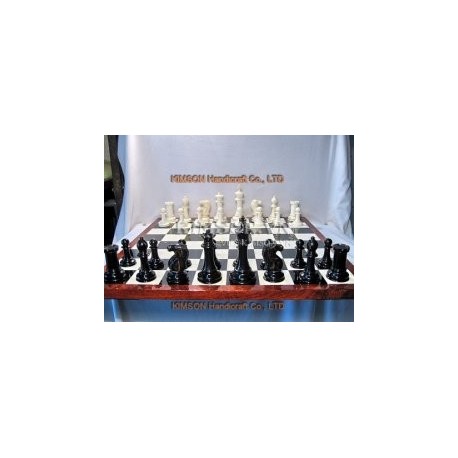 4" Premium Chess and chessboard old style (1850 Style)