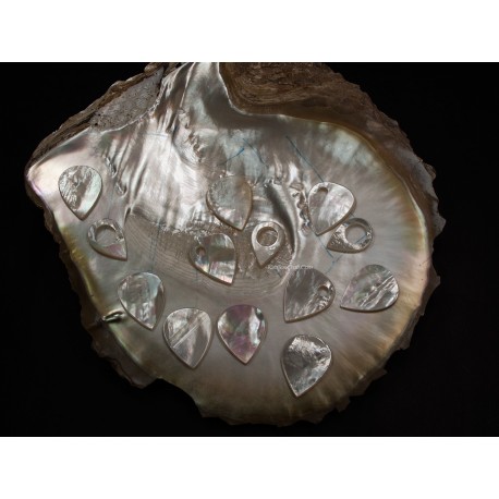 Guitar pic accessories handmade from mother of pearl