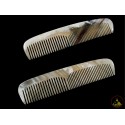本物のホーン櫛 - 歯の二重スタイル - 13 × 3 cm-5.11 x 1.18 インチ