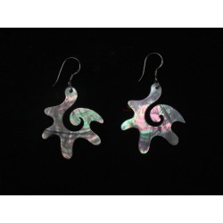 Earrings "flower" black mother-of-pearl