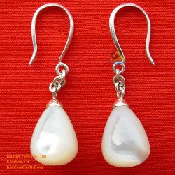 Exquisite handgefertigte Bio Mutter der Perlen - Silber - Ohrringe