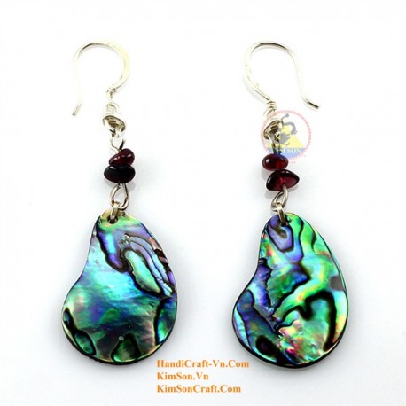 有機緑のアワビ - イヤリング