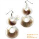 Organic Mother of Pearl -Two Circles -White and Black - Earrings