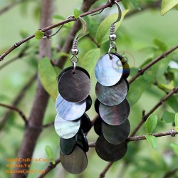 Organic Black Mother of Pearl - Earrings