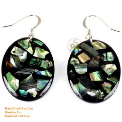 Organic Black Mother of Pearl - Circle - Earrings