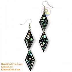Organic Black Mother of Pearl and Green Abalone - Earrings