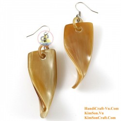 Organic Cow Horn - Amber - Earrings