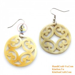 Organic Cow Horn - White -Earrings