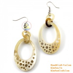 Organic Cow Horn - White -Earrings