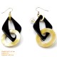 Organic Cow Horn - Black and White - Earring