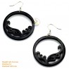 Organic Cow Horn - Black Earrings