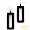 Organic Cow Horn - Rectangular - Black - Earrings
