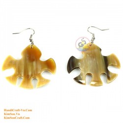 Organic Cow Horn - White and Black - Earrings